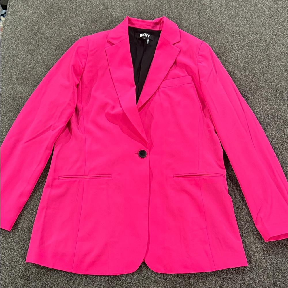 NWOT DKNY Women's Vibrant Hot Pink Blazer Jacket